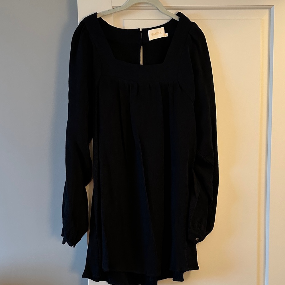 Black Long Sleeve Dress with buttons up the back and on sleeves